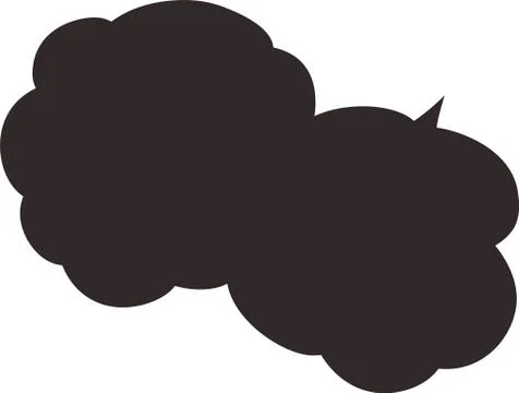 Cute cartoon Cloudy cloud speech bubble connected sideways Stock Illustration