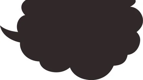 Cute Cartoon Cloudy clouds Speech bubble Stock Illustration