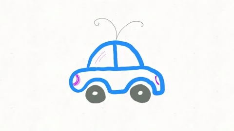 Cute Cartoon Compact Car Animation | Colorful City Vehicle Stock Footage 336724282