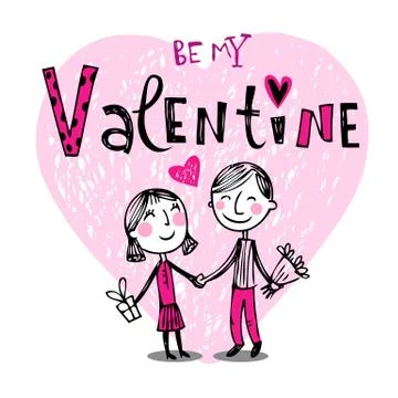 Cute cartoon couple Illustrazione stock