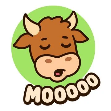 Cute cartoon cow saying Moo Illustrazione stock