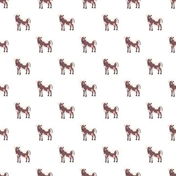Cute cartoon cow seamless pattern background Stock Illustration