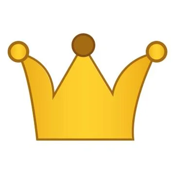 Cute Cartoon Crown Vector on Isolated White Background Stock Illustration