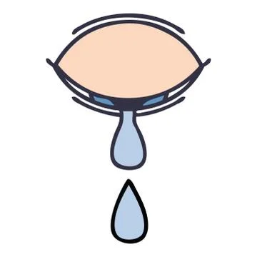 Cute cartoon crying eye Stock Illustration