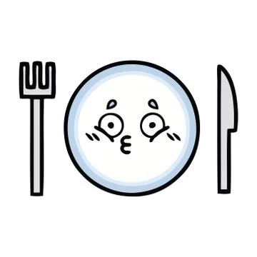 Cute cartoon dinner plate Stock Illustration
