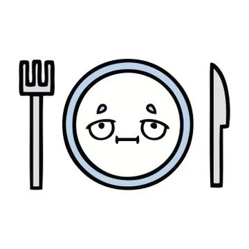 Cute cartoon dinner plate Stock Illustration