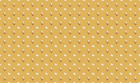 Cute cartoon dog and bone pattern on yellow background Stock Illustration