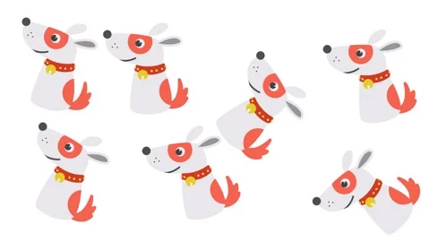 Cute Cartoon Dog Character Pattern on White Background for Nursery and Kids Stock Footage 345539236