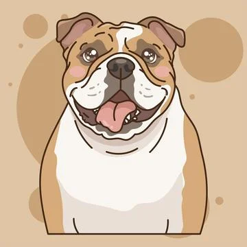 Cute Cartoon Dog Character Vector Stock Illustration