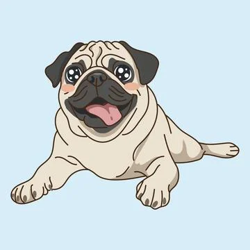 Cute Cartoon Dog Character Vector Stock Illustration