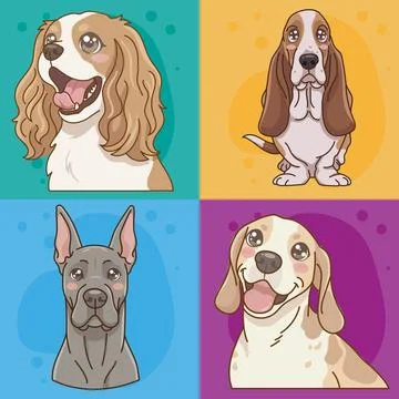 Cute Cartoon Dog Character Vector Stock Illustration