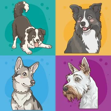 Cute Cartoon Dog Character Vector Stock Illustration