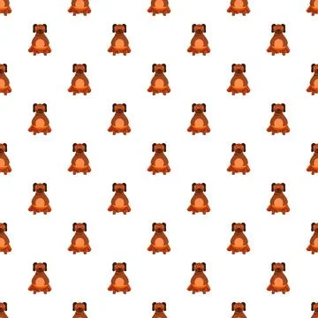 Cute cartoon dog superhero pattern with capes Stock Illustration