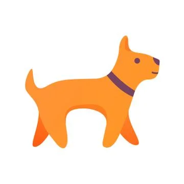 Cute cartoon dog. Vector flat illustration puppy. Stock Illustration