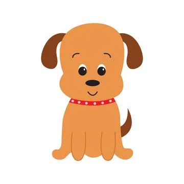 Cute cartoon dog. Vector flat illustration. Stock Illustration