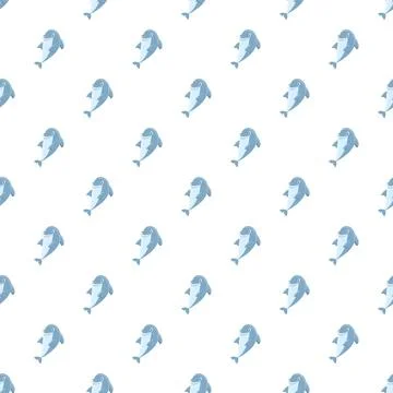 Cute cartoon dolphin characters creating a seamless pattern Illustrazione stock