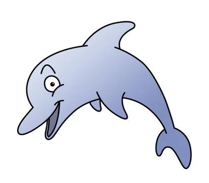 Cute cartoon dolphin Stock Illustration