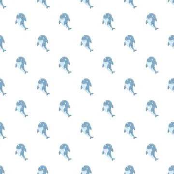 Cute cartoon dolphin pattern for textile design Stock Illustration