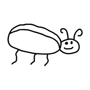 Cute cartoon doodle linear bug Stock Illustration