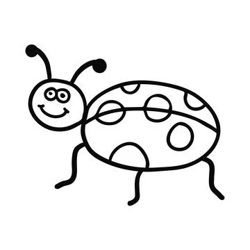 Cute cartoon doodle linear bug Stock Illustration