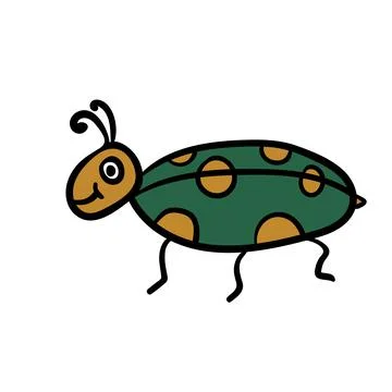 Cute cartoon doodle linear bug Illustrazione stock