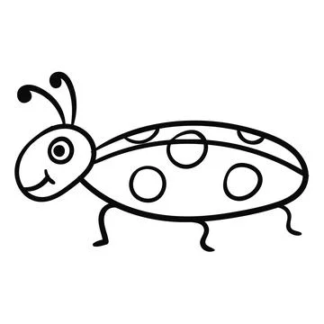 Cute cartoon doodle linear bug Stock Illustration