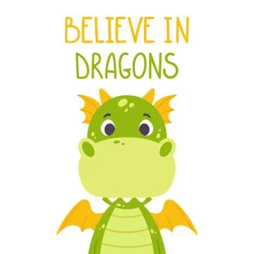 Cute cartoon dragon. Stock Illustration