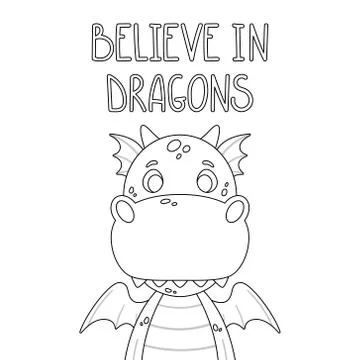 Cute cartoon dragon. Stock Illustration