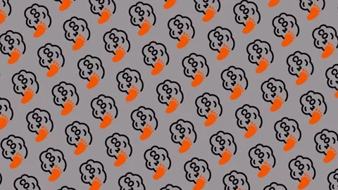Cute Cartoon Duck Face Pattern. Stock Footage 325383455