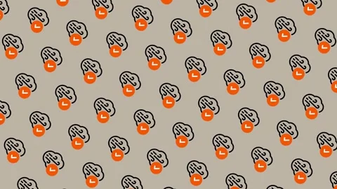 Cute Cartoon Duck Face Pattern Seamless Background. Stock Footage 325383456