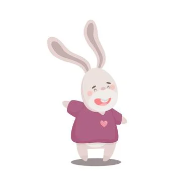 Cute cartoon Easter bunny isolated vector Illustration on a white background 库存插图