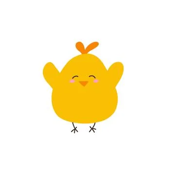 Cute cartoon Easter chicken illustration with cheerful character style, playful Stock Illustration