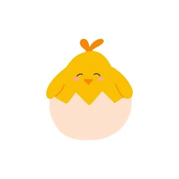 Cute cartoon Easter chicken illustration with cheerful character style, playful Stock Illustration