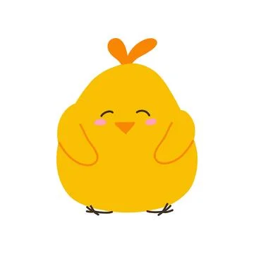 Cute cartoon Easter chicken illustration with cheerful character style, playful Stock Illustration