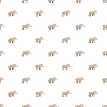 Cute cartoon elephant repeating pattern on white background Stock Illustration