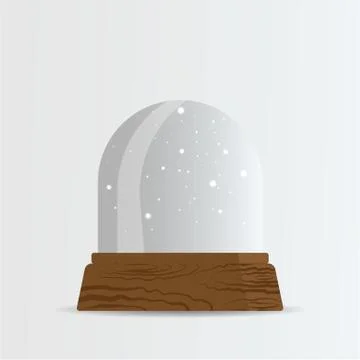 Cute cartoon empty snow globe transparent vector template for anything Stock Illustration