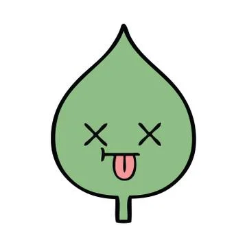 Cute cartoon expressional leaf 스톡 일러스트