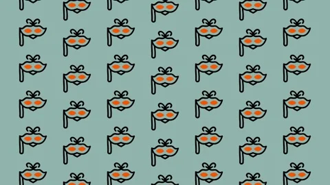 Cute Cartoon Faces Pattern on Green Background. Stock Footage 325388706