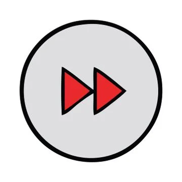 Cute cartoon fast forward button Illustrazione stock