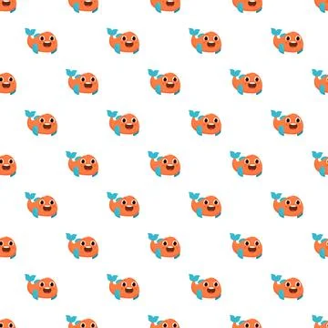 Cute cartoon fish seamless pattern background creating a repeat design Illustrazione stock