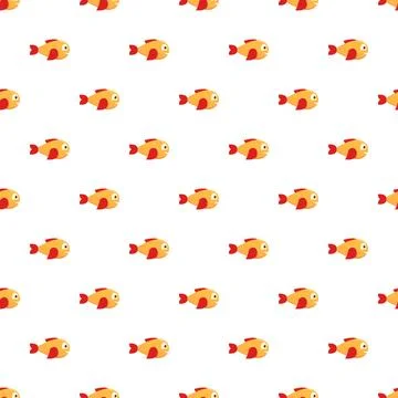 Cute cartoon fish seamless pattern backdrop イラスト素材