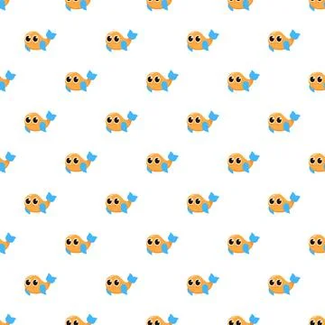 Cute cartoon fish seamless pattern for children background Stock Illustration