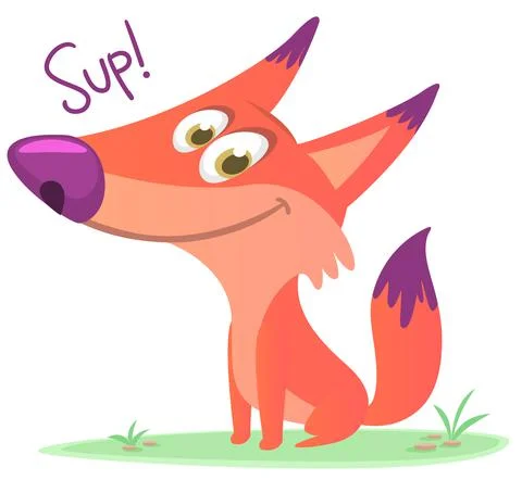 Cute cartoon  fox character. Vector illustration isolated Stock Illustration