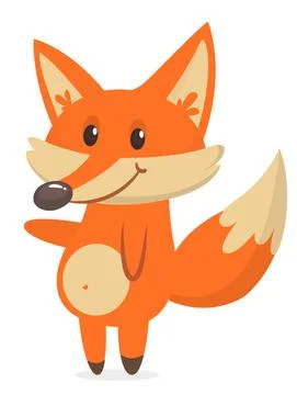 Cute cartoon  fox character. Vector illustration isolated Stock Illustration