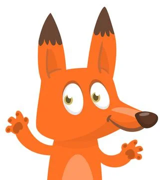 Cute cartoon  fox character. Vector illustration isolated Stock Illustration