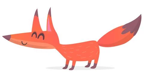 Cute cartoon  fox character. Vector illustration isolated Stock Illustration
