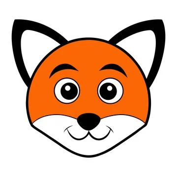 Cute Cartoon Fox Face Design for Kids Illustration and Animation Stock Illustration