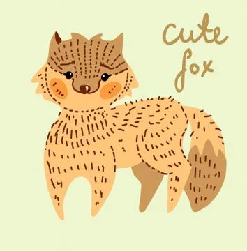 Cute cartoon fox Stock Illustration