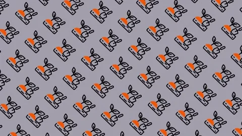 Cute cartoon fox pattern seamless background. Video stock 325383463