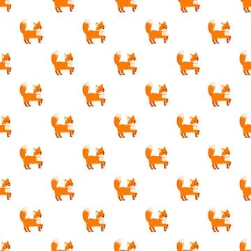 Cute cartoon fox repeating seamless pattern background Stock Illustration